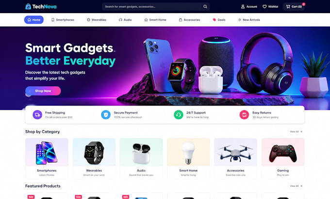 build gadget shopify store electronics store shopify gadgets website