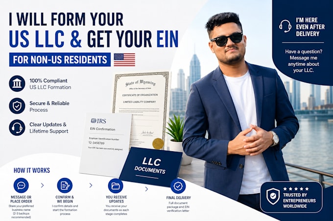 form a US llc and get your ein for non US residents