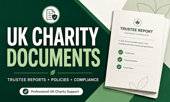 prepare trustee reports and UK charity compliance documents
