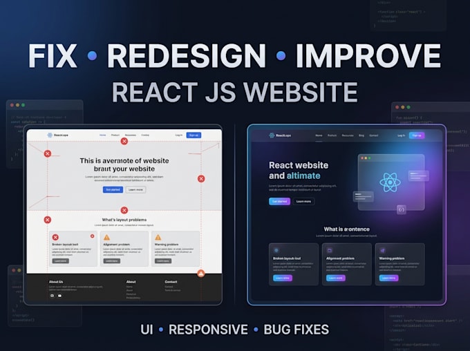 fix redesign or improve your react js website
