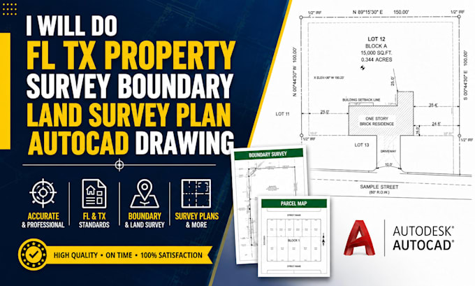 draw fl tx property site plan plot plan lot layout