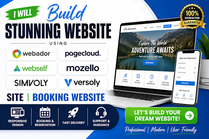 build webador pagecloud webself mozello simvoly versoly sitew booking website