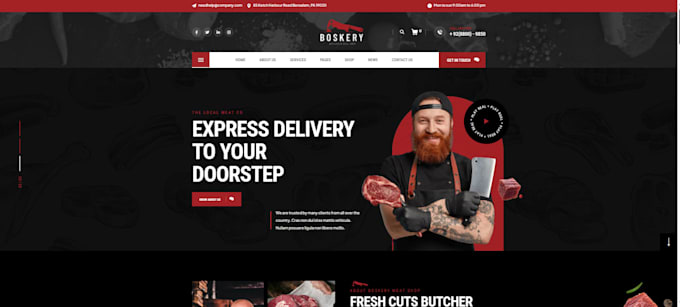 create meat farm butcher and seafood store website