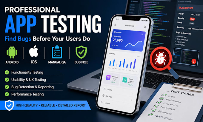 test your mobile app and report bugs and usability issues
