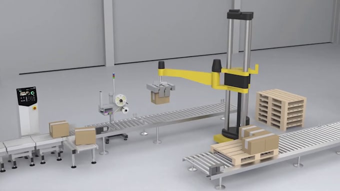 create realistic 3d industrial machinery and manufacturing process animation