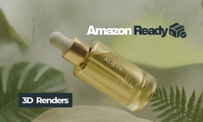 create 3d cosmetic packaging renders for amazon