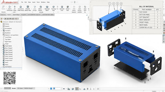 design custom sheet metal enclosure for electronics and pcb using solidworks