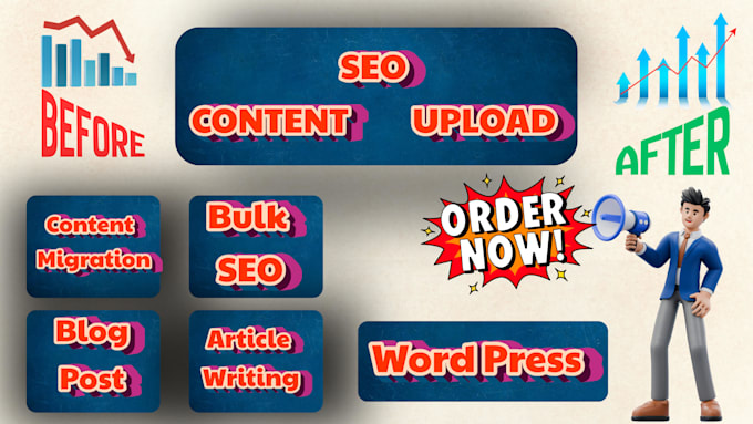 do content upload to wordpress and write bulk SEO blog posts and articles
