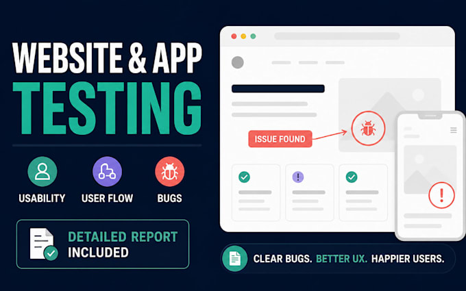 test your website or app for usability, user flow, and bugs