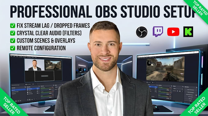 setup obs studio for professional live streaming or recording