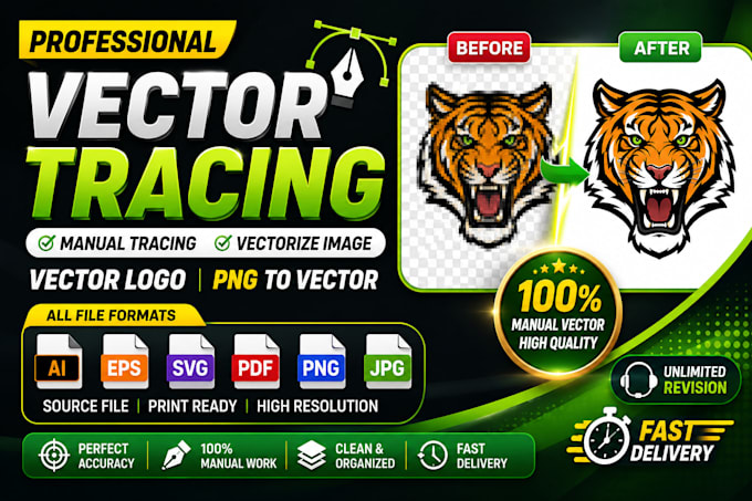 do vector tracing, manual tracing, vectorize image, vector logo, png to vector