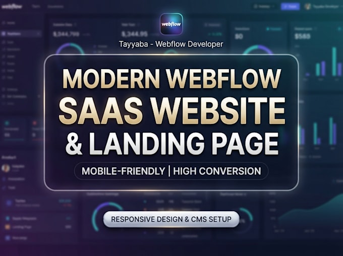 develop modern webflow saas website and landing page