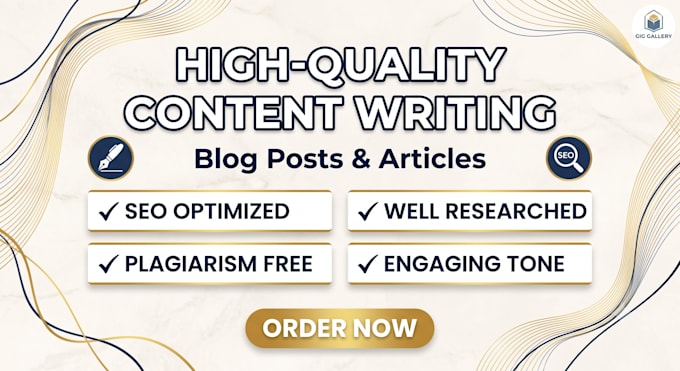 write high quality content for your blog or website