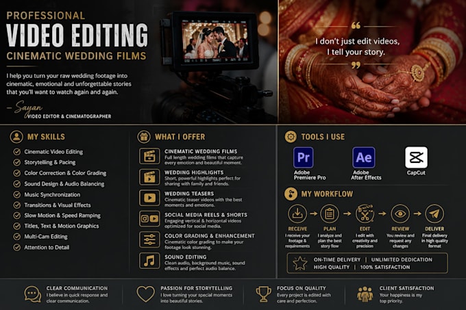 edit your wedding videos into cinematic wedding films