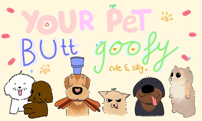 draw a cute goofy silly drawing of your pet