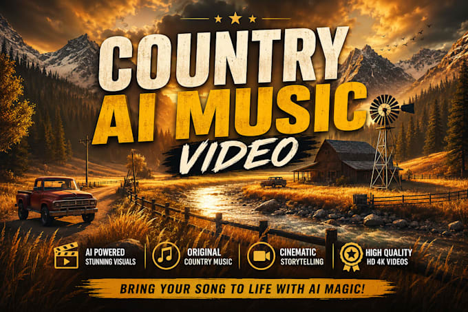 create a cinematic ai country music video with lip sync