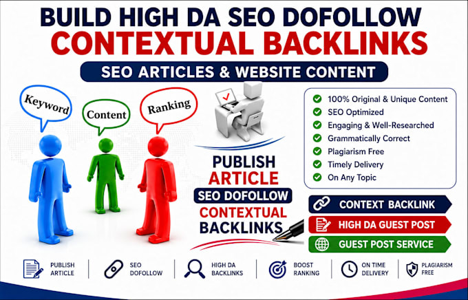 build high da SEO dofollow contextual backlinks