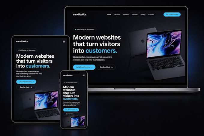 design responsive and modern website free preview