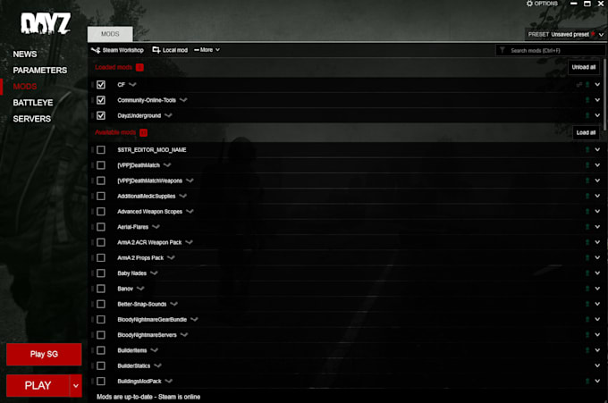 setup your dayz server with custom building, weapons, vehicles, traders and loot