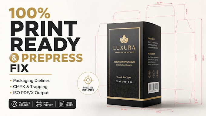 do make artwork print ready fix dielines and prepress files