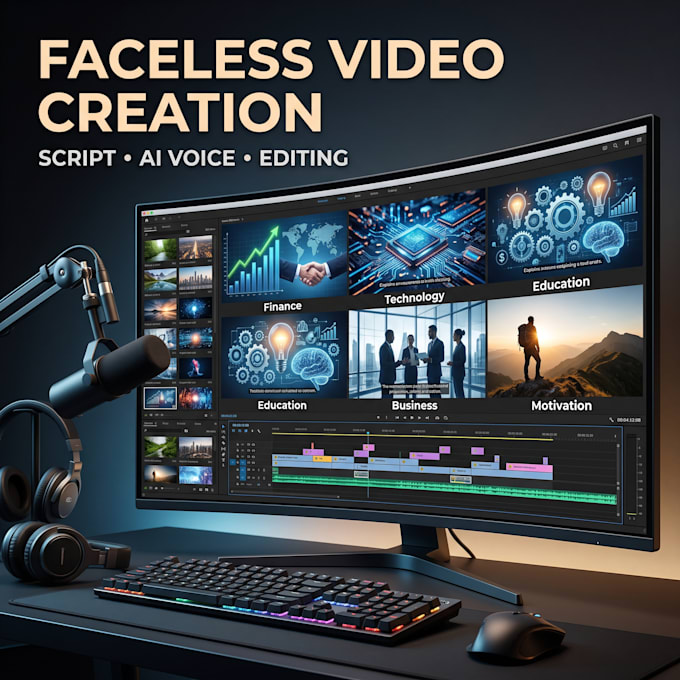 create faceless videos, shorts and engaging video content