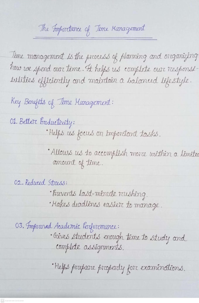 write neat handwritten notes