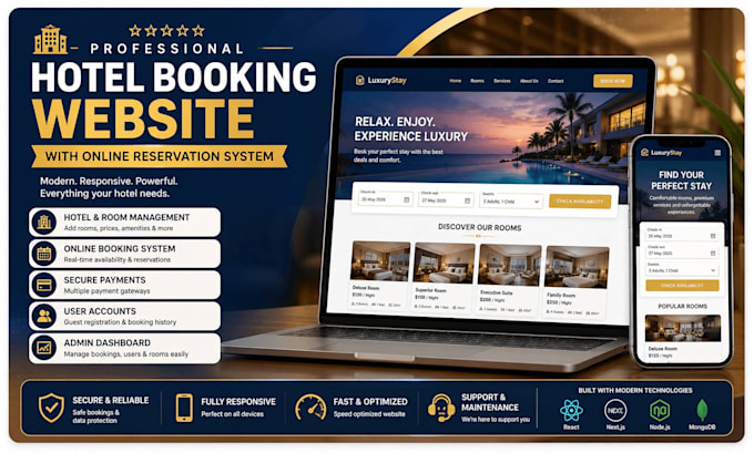 build a hotel booking website with online reservation system