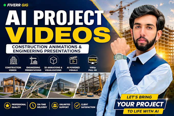 create professional ai project videos construction animations