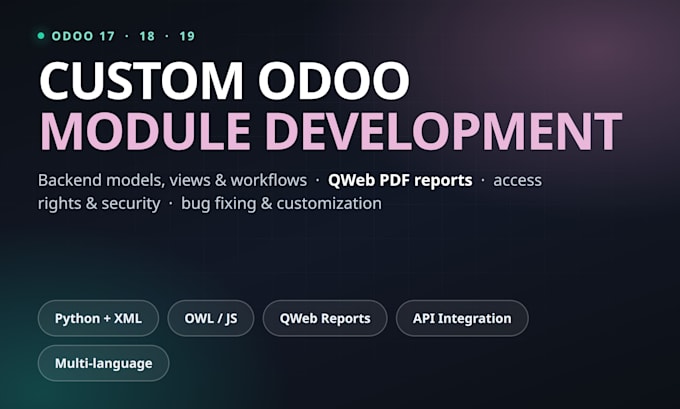 develop custom odoo module and erp customization
