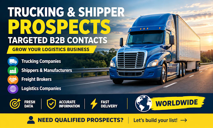 provide 3000 verified trucking leads, freight leads and targeted shipper leads