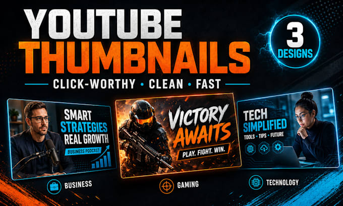 design professional clickable youtube thumbnails