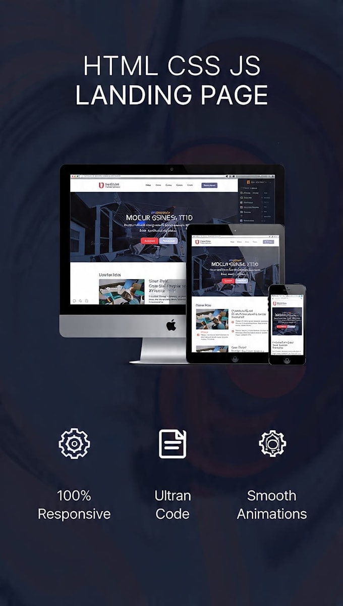 build modern landing page in HTML CSS js
