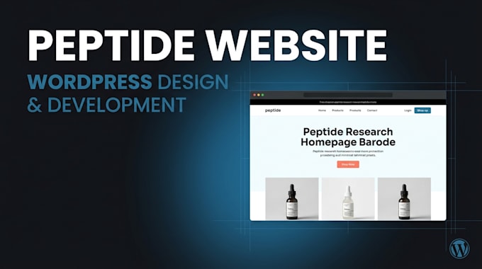 design peptide website, research peptide website, wordpress website
