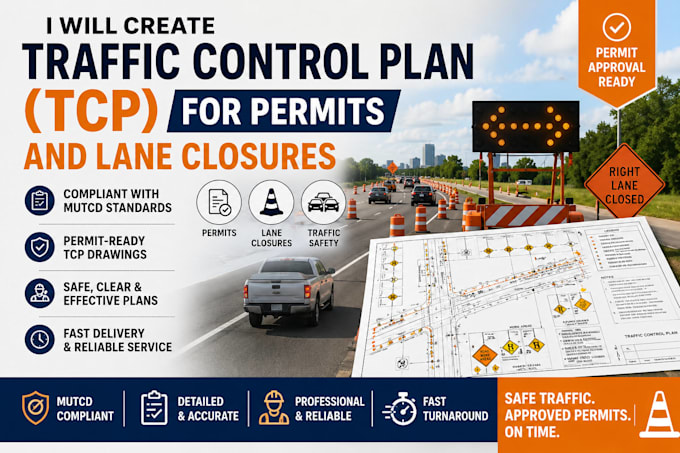 create traffic control plan tcp for permits and lane closures