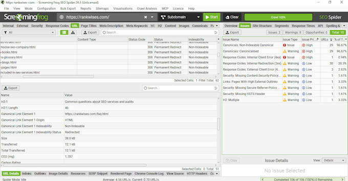 do a technical SEO audit and fix on page issues