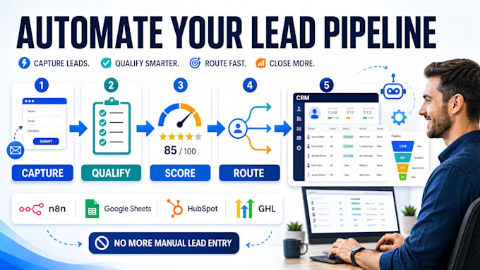 n8n lead generation capture qualify score route sync google sheets hubspot ghl