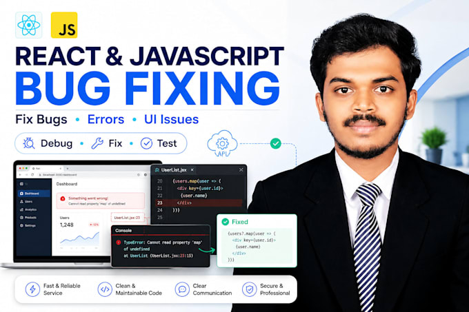 fix bugs and errors in your react javascript website