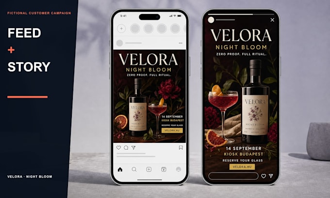 design matching social media feed and story graphics for your brand
