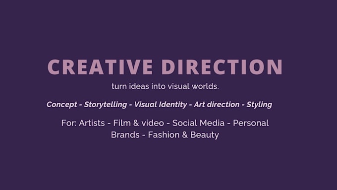 create a complete visual concept for your project