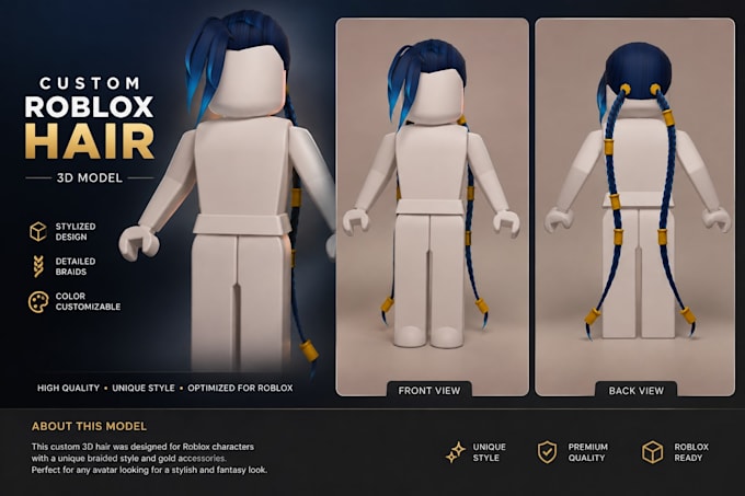 create custom 3d hair for roblox avatars