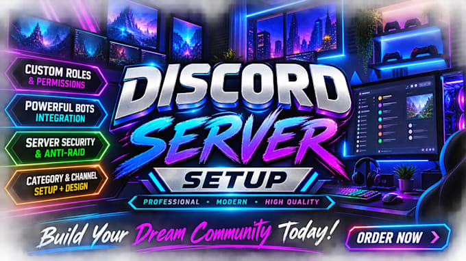 set up a professional gaming discord server your