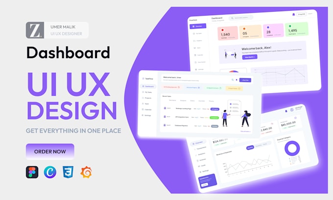 design saas dashboard web app and admin panel UI UX in figma