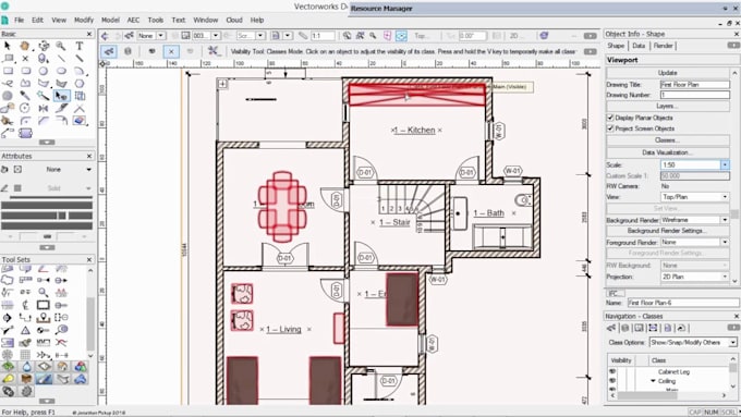 create 2d drawings and 3d architectural models in vectorworks