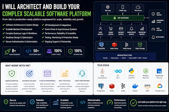 architect and build your complex, scalable software platform