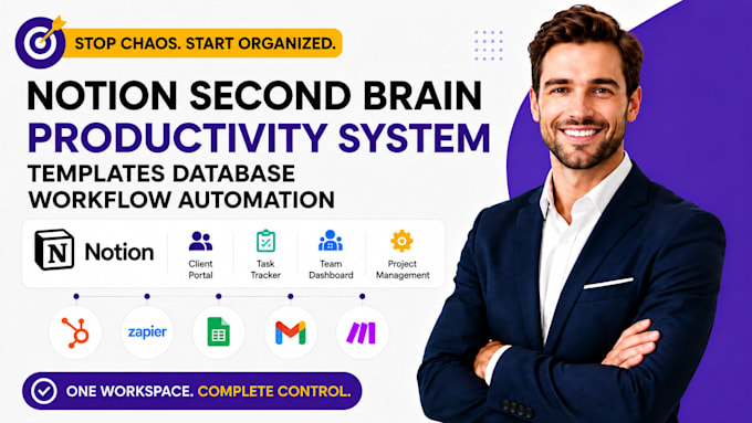 notion second brain productivity system templates database workflow automation