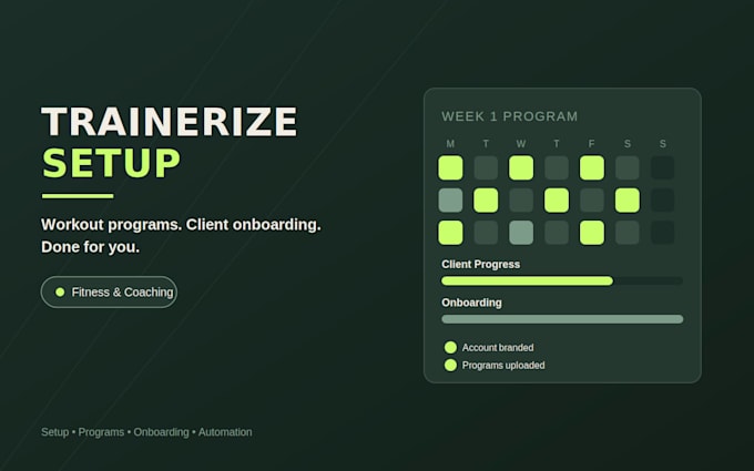 do trainerize setup and workout programs
