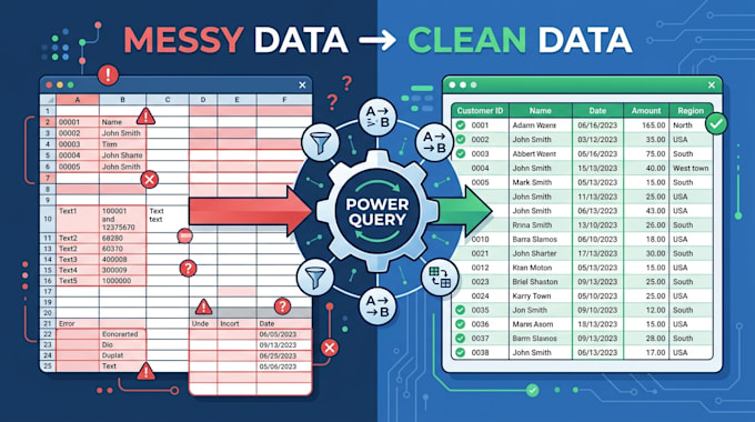 automate, clean and transform excel data with power query