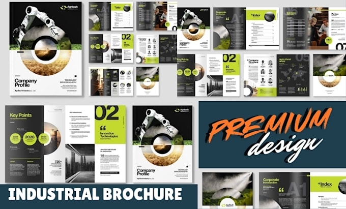design industrial tech parts catalog, brochure, tech data sheet for suppliers