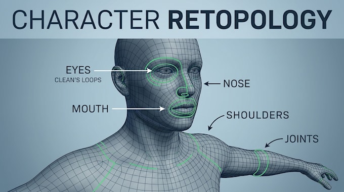 retopologize your 3d model for games, animation and 3d printing