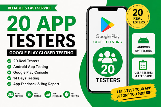 do 12 testers 20 app testers for google play closed testing android app testing